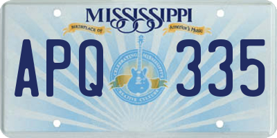 MS license plate APQ335