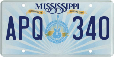 MS license plate APQ340