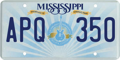 MS license plate APQ350