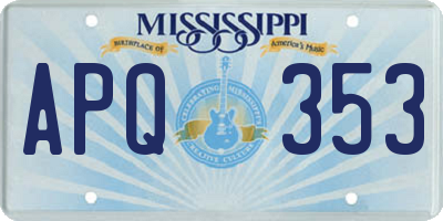 MS license plate APQ353