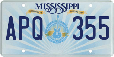 MS license plate APQ355