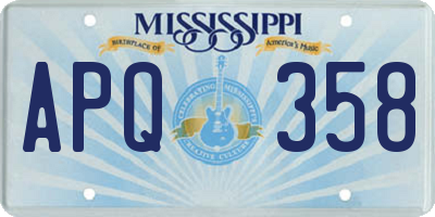 MS license plate APQ358