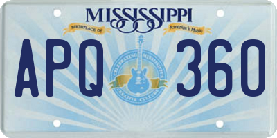 MS license plate APQ360