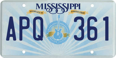 MS license plate APQ361
