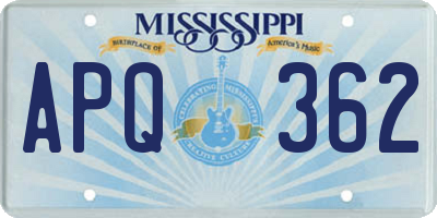 MS license plate APQ362