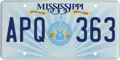 MS license plate APQ363