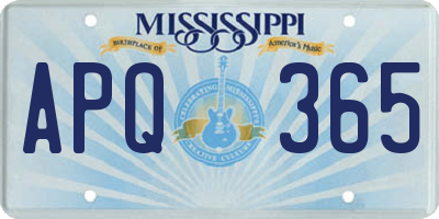 MS license plate APQ365