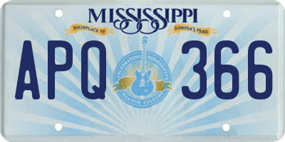 MS license plate APQ366