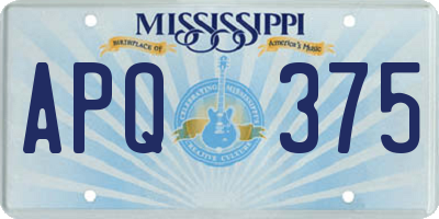 MS license plate APQ375