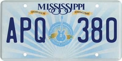 MS license plate APQ380