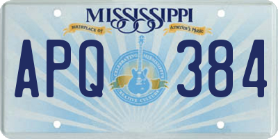 MS license plate APQ384