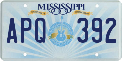 MS license plate APQ392