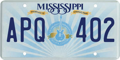 MS license plate APQ402