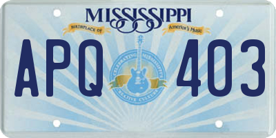 MS license plate APQ403