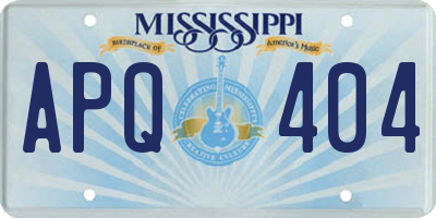 MS license plate APQ404
