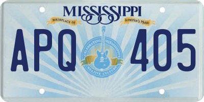 MS license plate APQ405