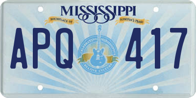 MS license plate APQ417