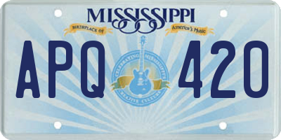 MS license plate APQ420