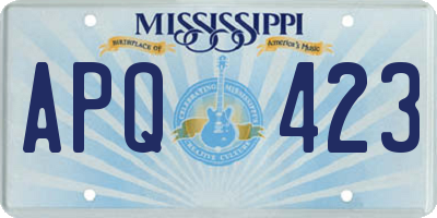 MS license plate APQ423