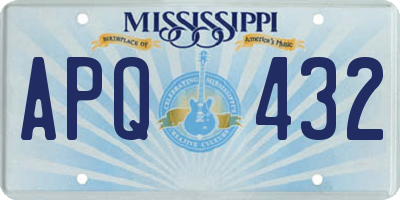 MS license plate APQ432