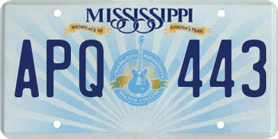 MS license plate APQ443