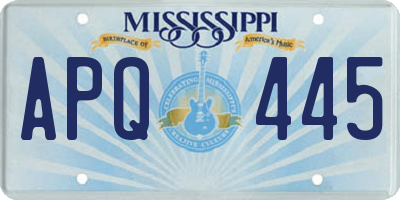 MS license plate APQ445