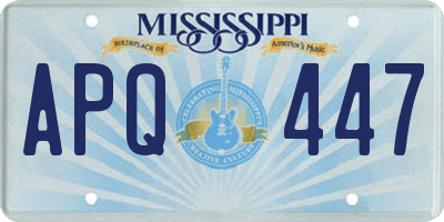 MS license plate APQ447