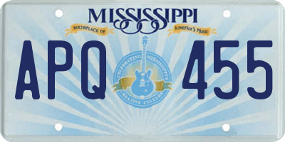 MS license plate APQ455
