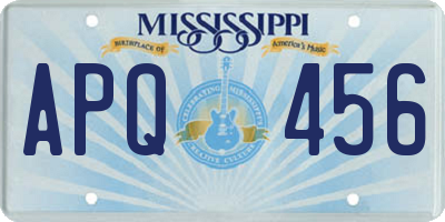 MS license plate APQ456