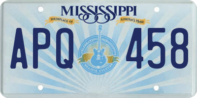 MS license plate APQ458
