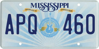 MS license plate APQ460