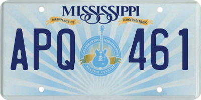 MS license plate APQ461