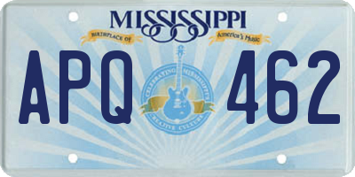 MS license plate APQ462