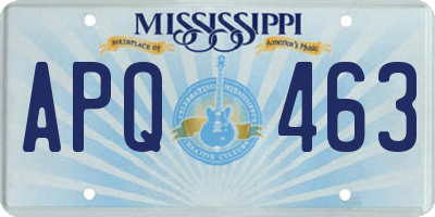 MS license plate APQ463