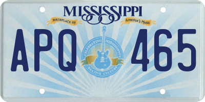MS license plate APQ465