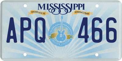MS license plate APQ466