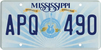 MS license plate APQ490