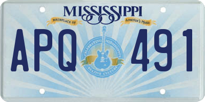 MS license plate APQ491