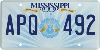 MS license plate APQ492