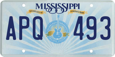 MS license plate APQ493