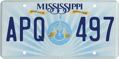 MS license plate APQ497