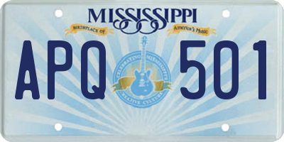 MS license plate APQ501