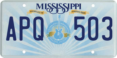 MS license plate APQ503