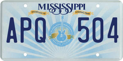 MS license plate APQ504