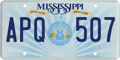 MS license plate APQ507