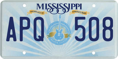 MS license plate APQ508