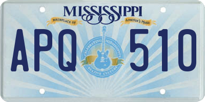 MS license plate APQ510