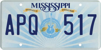 MS license plate APQ517