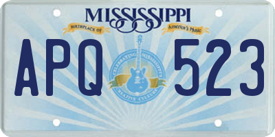 MS license plate APQ523