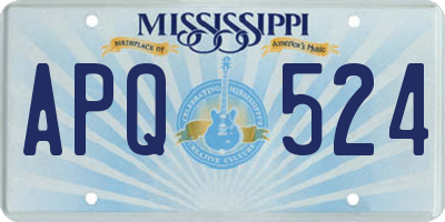 MS license plate APQ524